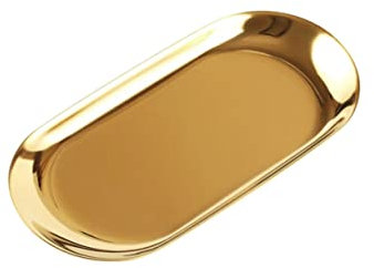 LALADEFIEE Professional Stainless Steel Medical Flat Snack Towel Tray Elegant Golden Finish for Medical Use and Food Serving