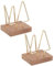 PATIKIL Porte-Cartes De Visite Vertical Pour Bureau, 2 Pcs Porte-Cartes De Visite En Bois Support De Présentation Pour Bureau Maison Exposition, Couleur Noisette, Doré