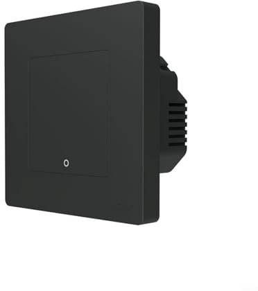 HpLive Interrupteur tactile pour moes pour Tuya pour ZigBee Smart Light Switch mural série Star Ring, 1 compartiment 1 voie (1 vitesse, noir)