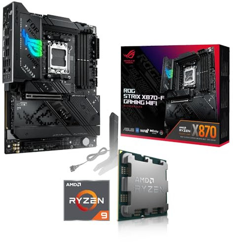 Aufrüst-Kit Bundle Ryzen 9 9900X 12x 4.4 GHz Prozessor, ASUS ROG Strix X870-F Gaming WiFi Mainboard, be Quiet! Dark Rock 5 (zusammengebaut inkl. Bios Update + Funktionskontrolle)