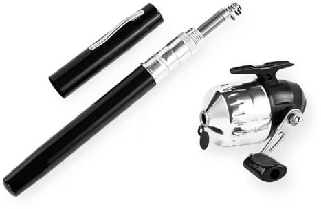 SOUUXIU Angelrute und Spule, Teleskop-Angelrute, Teleskop, 99,1 cm/139,7 cm/160 cm + Spinnrolle, Mini-Angelrute-Set, Ultraleicht für Reisen, Angeln