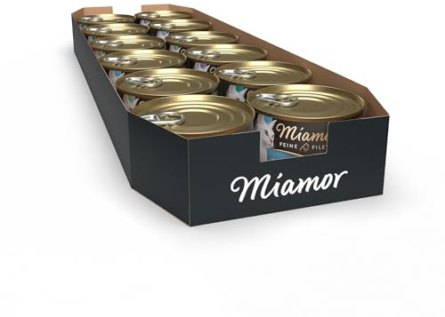 Miamor - Feine Filets in Jelly Mixpaket | Nassfutter für ausgewachsene Katzen mit Filetstückchen in Jelly. Fettarmes Ergänzungsfutter in der Dose ohne künstliche Zusätze | 12x185g