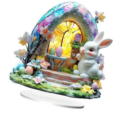 Pocoiau Ostereier, Kaninchen, Statue, Regal, Deko, Akzent, Osterdekoration, Figur, Tischdekoration, Heimdekoration, Ostern, dekoratives Objekt