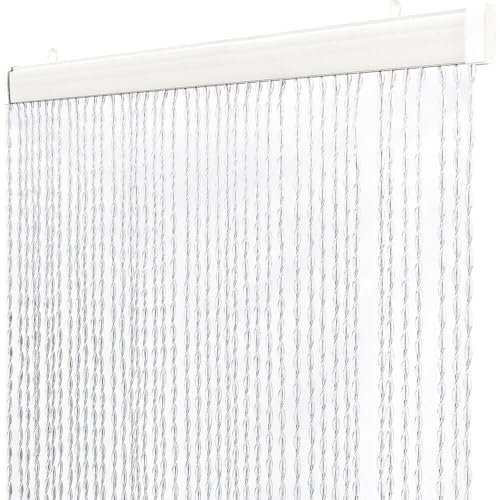 emmevi Fliegenvorhang aus geflochtenem Gummi, PVC, Fliegengitter, Fenster, Tür, Eingang, 100 x 220 cm, transparent
