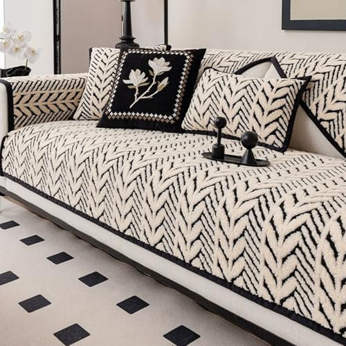 LZTET Couch üBerzug,Plüsch üBerzug,Sofa-SchutzhüLle Mit Rutschfester Unterlage,L Form Sofa Cover Sofa üBerzug Ecksofa,FüR Wohnzimmer,Multi-Size Sofa Sitzkissenbezug(70 * 70cm,Black 2)