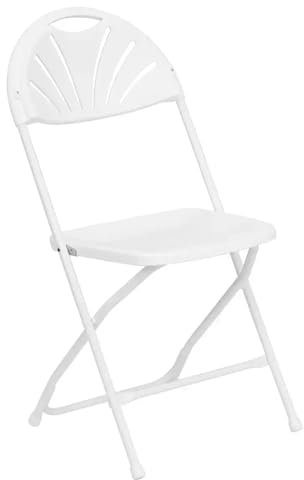WENYOG Folding Chair 10 Pcs Garden Outdoor Portable White Plastic Resin Fan Back Folding Chair For Wedding Party Events(White)