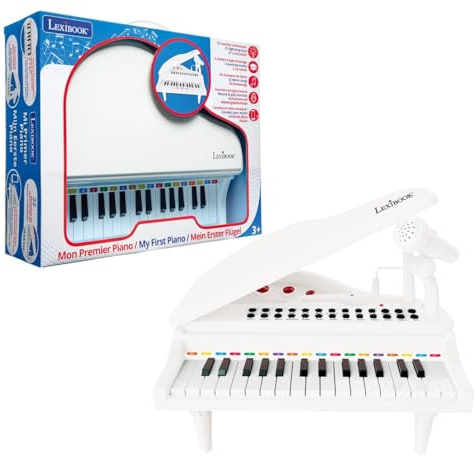 Lexibook, Mi Primer Piano, K731LXB | Teclas iluminadas, modo aprendizaje, control de tempo y volumen, 29 x 31 cm