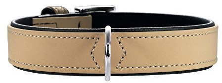 HUNTER SOFTIE Hundehalsband, Kunstleder, samtig, pflegeleicht, 30 (XXS-XS), beige
