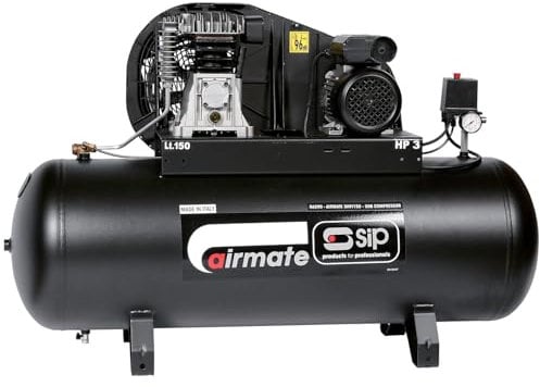 SIP Airmate 3HP/150-SRB Belt Drive Air Compressor, 230V 13A, 150L, 3hp / 2.2kW, 145psi / 10 Bar 13CFM 96dB