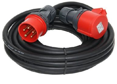 CEE Starkstromkabel 10m 16A CEE-Verlängerung Verlängerungskabel H07RN-F 5x2,5mm²