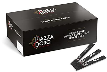 Piazza D'Oro Zuckersticks, hygienisch einzeln verpackt, für Tee & Kaffee geeignet, Tassenportion, 4 g pro Stick, 900 Stück