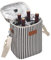 Kato Tirrinia Insulated Wine Cooler Bag - 4 Bottle Travel Padded Wine Carrier Tote Bag for Picnic Beach and Camping, Wine Lover Gift, Striped