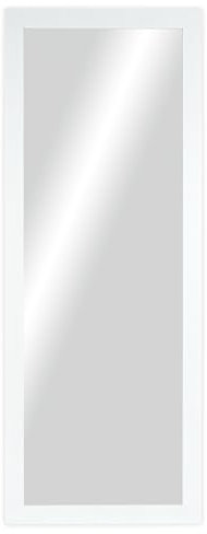 CHELY INTERMARKET MOD128 Espejo Pared Vertical Decorativo Grande Estilo Moderno Marco Madera Cuerpo Entero Elegante 35x100 cm Blanco Liso Ideal Recibidor Dormitorio Baño Incluye Kit Montaje
