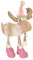 Riffelmacher 74630 - Elch auf allen Vieren, 1 Stück, Größe 20 x 48 cm, aus Stoff und Plüsch, Rosa-Grau, stehend, Zipfelmütze, Aufsteller, Dekoration, Weihnachten, Geschenk, Hirsch, Deko-Figur