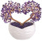Jovivi Amethyst Kristall Herz Baum Heilstein Bonsai Ornament für Hochzeit Zeremonie Reiki Balancing Energie Meditation Feng Shui Reichtum & Glück Home Indoor Office Decor 20-21 cm