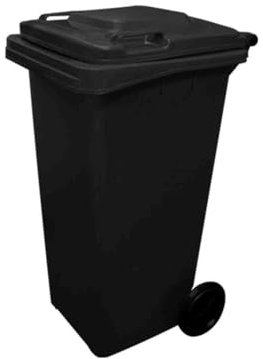 Jardin202 - Contenedor de Basura Reciclables de Colores con Ruedas 240L | 240 L (Negro)