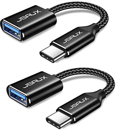 JSAUX USB C auf USB 3.1 Adapter [2 Pack] OTG Typ C Adapter Kabel Kompatibel mit Samsung Galaxy S20 S10 S9 Note 10 A5 2017,Huawei P30 P20 Lite Mate 30 20 Pro,MacBook Pro 2018/2017/Air 2018 Schwarz