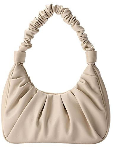 ECOTISH Damen Umhängetasche Bag Umhängetasche Kleine Schultertasche Tasche PU Leder Handtaschen Elegant Clutch Geldbörse Crossbody Bag für Hochzeit Party(Beige)