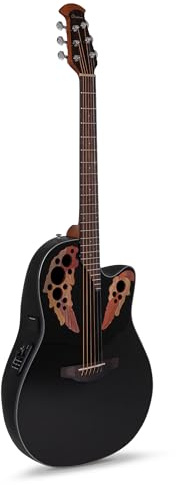 OVATION E-Akustikgitarre Celebrity Elite CE44 Mid Cutaway - Massive Fichtendecke - Mid-depth Lyrachord Body - Black - CE44-5-G
