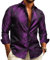 Barry.Wang Chemise habillée pour homme en soie cachemire à manches longues boutonnée grande et grande chemise tendance loisirs fête de mariage bal, Violet, XXL