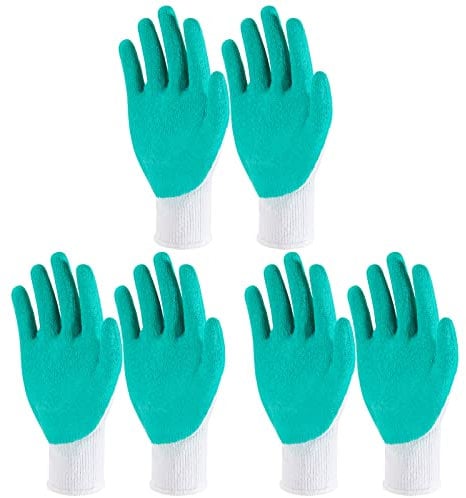 Sureio 3 Paar Anziehhandschuhe für Kompressionsstrümpfe, rutschfeste Handschuhe für Aktien, medizinische Hilfe für Senioren und ältere Menschen (grün, weiß)