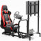 Minneer G923 Racing Simulator Cockpit with Red Seat and Monitor Mount Fit for Logitech G920,THRUSTMASTER T500,FANATEC T4PA/TGT without Steering wheel and pedals