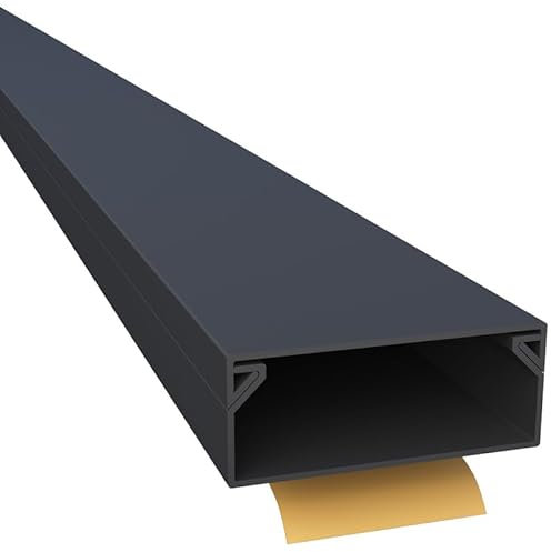 CILSON WDK4016SS 4400240 Kabelkanal Selbstklebend 40x16mm Schwarz - 2 m / 2000 mm, Unauffälliges Design, Breite Kabelkanäle