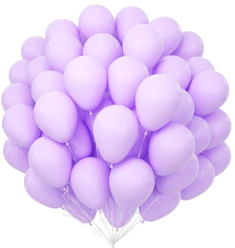 Unisun Lila Luftballons 100Pcs, 12 Zoll Pastell Violett Lavendel Latex Ballons Pack für Lila Thema Ballon Bogen Kit Geburtstag Hochzeit Baby Shower Karneval Veranstaltungen Party Dekorationen