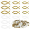 120 Stück Holz Fisch Deko, Gold Weiß Holz Fische Streudeko Tischdeko Taufedeko für Junge und Mädchen, Holzfische Dekoration für Taufe, Kommunion und Konfirmation (3,5/4/5cm)