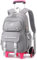 IvyH Trolley Schulrucksack für Mädchen Jungen - Wasserdichter Rucksack mit Rollen für für Kinder und Teenager im Alter von 7-14 Jahren, 30L, Abnehmbar, Grau