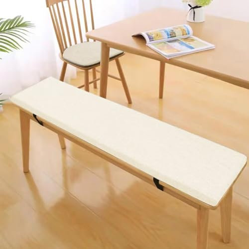 COITROZR 3 cm Dickes Sitzkissen, Bankauflage Bankkissen Stuhlkissen, Bequeme Waschbare Sitzauflage Sitzkissen Bank, Gartenbank Auflage Outdoor, Bank Sitzpolster für Schule(110x35cm, Weiß)