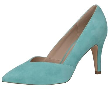 CAPRICE Damen Pumps aus Leder mit Trichterabsatz, Blau (Lt.Blue Suede), 37.5 EU