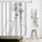 APROPHIC Blanc Minimaliste Rideau de Douche Ligne Abstraite Art Femmes Minimaliste Rideau de Douche Art Salle de Bain Décoration Tissu Rideau Décoration 180 x 180 cm