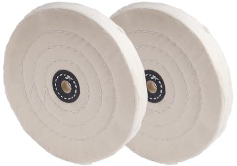 2 Piezas Disco de Pulido de Algodón, Disco de Pulido de 6 Pulgadas, Rueda Pulidora, Ruedas de Pulido, Tela Rueda Pulir, Disco de Pulido en Espiral, Para Lijadoras con Orificio de 12,7 mm (50 Capas)