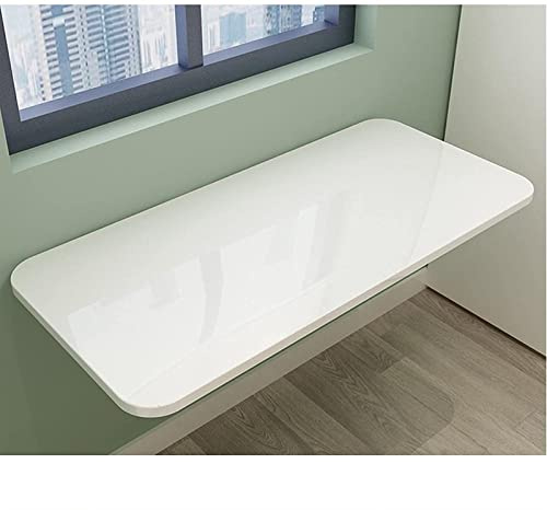 Klappbarer Computertisch zur Wandmontage, mit Ablagefach, platzsparend, Arbeitsschreibtisch für Zuhause, Büro, weiß, 70 x 40 cm, perfekt für kleine Räume und minimalistisches Design