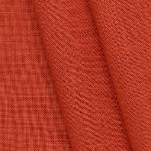 STOFFKONTOR 100% Leinenstoff – edler Naturstoff - vorgewaschen - Meterware, Farbe Rost-Rot – zum Nähen von Kleidern, Röcken, Trachtenmode