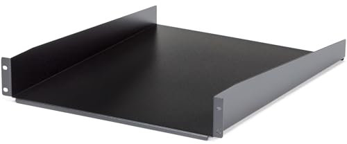 StarTech.com 2U Server Rack Shelf - Universal Rack Mount Cantilever Shelf for 19 Network Equipment Rack & Cabinet - Heavy Duty Steel – Weight Capacity 50lb/23kg - 22 Deep Tray, Black (CABSHELF22)