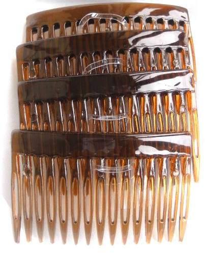 Shropshire Supplies 7cm Side Combs Hair Combs Pack of 4 - Tortoishell