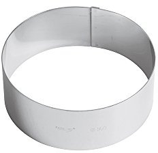 Paderno 47534 Tortenring, Tortenform, für Backen, Gebäck, Moussekuchen Edelstahl, Spülmaschinenfest, Diametro 16 cm, Grau