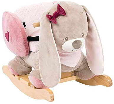 Nattou Schaukeltier Hase Nina, 10 - 36 Monate, 60 x 39 x 50 cm, Beige/Rosa