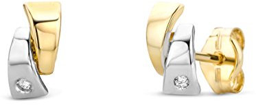 Miore Ohrringe Damen Ohrstecker Bicolor Gelbgold / Weißgold 14 Karat / 585 Gold Diamant Brillianten