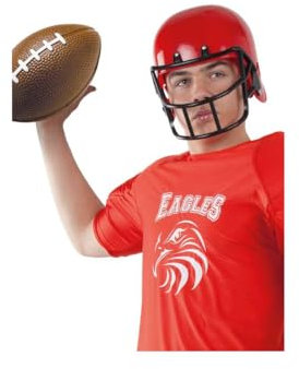 DISBACANAL Roter Rugby Helm für Fussball Kostüme