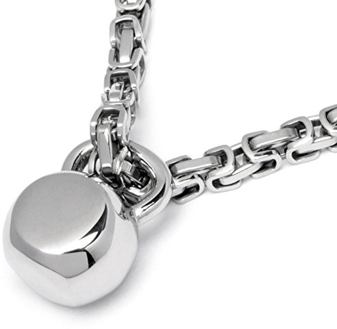 Schmuck-Checker Edelstahl Herren Anhänger Hantel Gewicht Kraftsport Bodybuilder Kettlebell 60cm Königskette Halskette Fitnessstudio Training Gewichtheben Sport Fitness Männer Geschenk