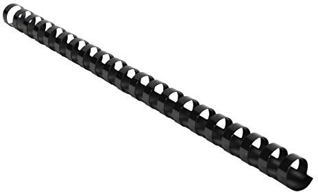 Exacompta - Ref 75501E – Bindekämme – 16 mm dick, 21 Ringe, geeignet für A4-Dokumente, für ca. 90–100 Blatt, aus PVC, Schwarz, 100 Stück