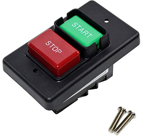 HQRP On/Off Switch for Table Saw, Router Table, Drill Press, Bench Saw 110/220 Volt [UL Listed] + Coaster