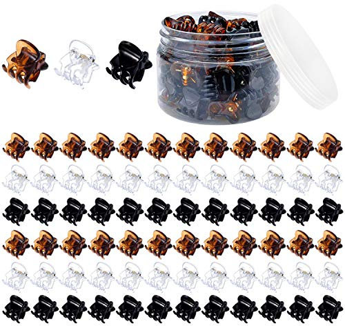 Funtopia Petite Pince Cheveux, 72 Pièces 1.5cm Mini Pinces à Cheveux, Petits Clips Antidérapantes, Pince Crabe Cheveux, Pour Filles Et Femmes (Noir et Marron et Transparent)