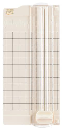 Vaessen Creative 2137-049 Mini, Bianco, 6,5 x 15,3 cm, Taglierina Piccola per la Creazione di Biglietti, Idee per Scrapbooking e Progetti Creativi con la Carta, 6,5x15,3cm