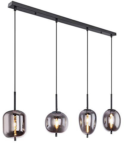 GLOBO Retro Decken Hänge Lampe rauch Wohn Ess Zimmer Beleuchtung Glas Pendel Leuchte 15345-4
