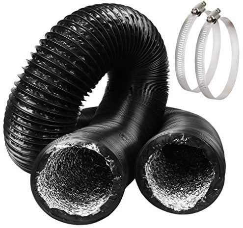 Omont Tumble Dryer Hose 10 Feet 100mm Ducting with 2 Clamps, 4 Inch Flexible Tumble Dryer Vent Kit Extractor Fan Ducting Aluminium Tube for Dryer, Kitchen