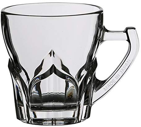 Silica 6-Pack Small 180ml Clear Crystal Glass Tea Cups | Dishwasher Safe Turkish/Irish Coffee Mugs for Hot Drinks | Coffee/Tea Mug Set and Housewarming Gift | 8cm Wide Coffee Glasses Set for 6